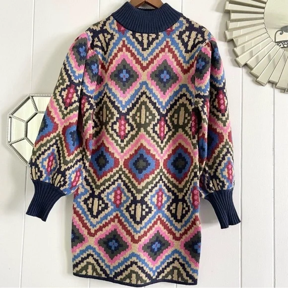 farm rio sweater dress Yawanawa Stripes Midi DRESS, Yawanawa Stripes / S Ribbing at neckline and cuffs Composition 55% ACRYLIC 35% POLYAMIDE 10% WOOL Care Instructions Wash at or below 30oC FARM Rio - Long Sleeve